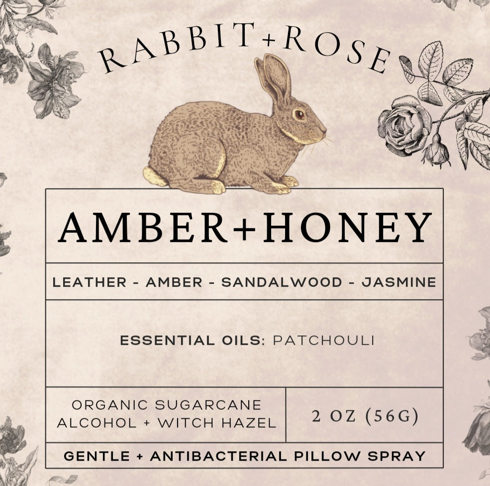 Pillow Spray- Amber+Honey – Rabbit+Rose Co